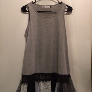 Boho Origami by Vivian Lace Tank Tunic Dress Sz M.